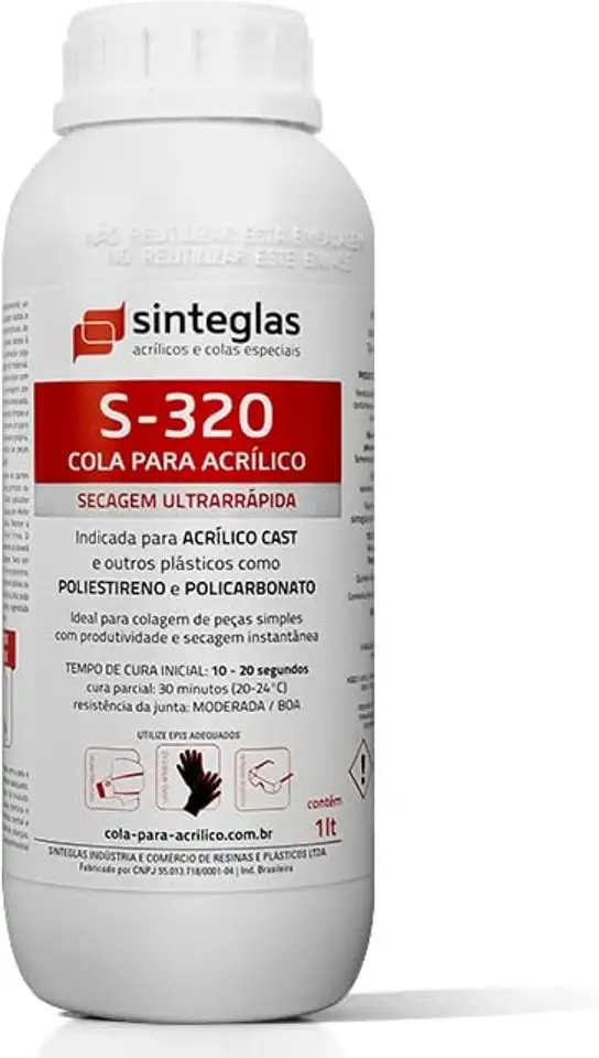 Cola Ultra-sinteglas Acrílico/policarbonato S-320 (01 Lit)