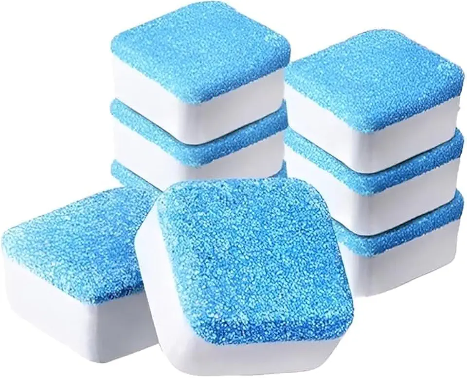 Kit 12 Pastilhas para Limpeza de Máquina de Lavar Roupa e Louça Elimina Odores Anti-Mofo