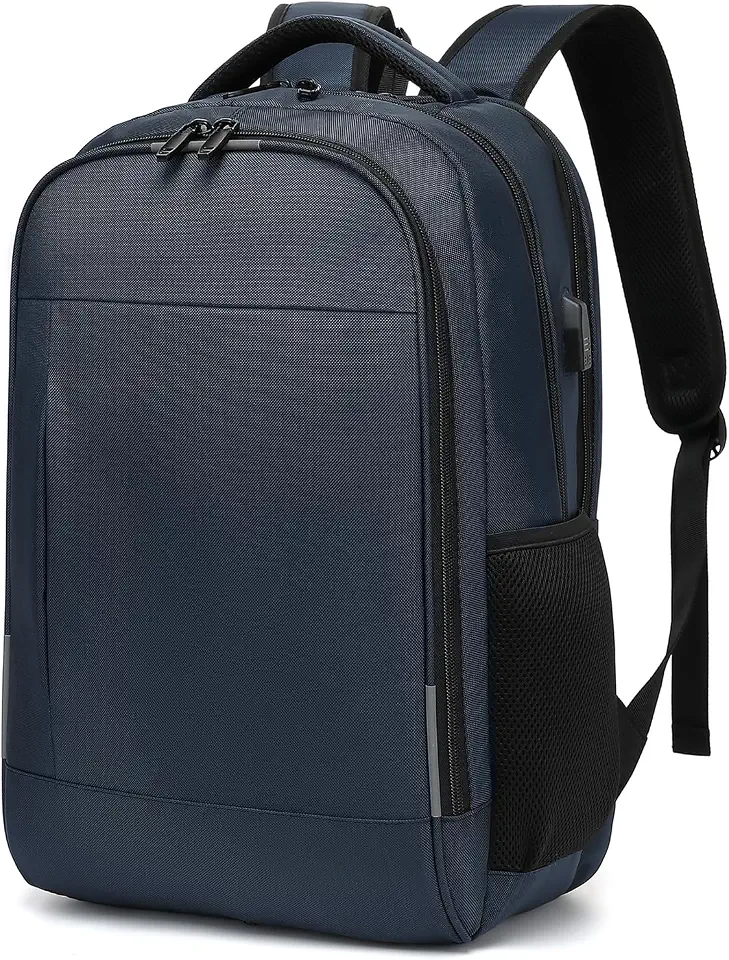 Mochila Grande para Notebook 17.3 Masculina Feminina,Mochila Backpack Executiva Antifurto, Reforçada, Saídas USB,Impermeável, Escolar, Faculdade, Trabalho,Viagem,Presente (Azul escuro)