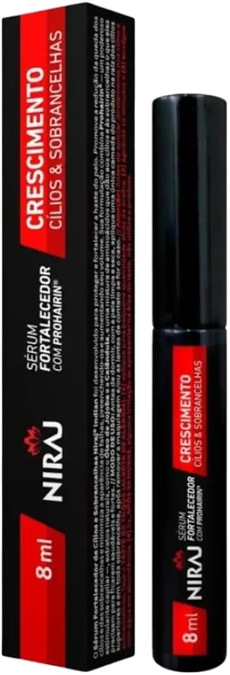 Sérum Crescimento Cílios e Sobrancelhas Niraj com Fator de Crescimento, 8ml - Volume e Força Naturais