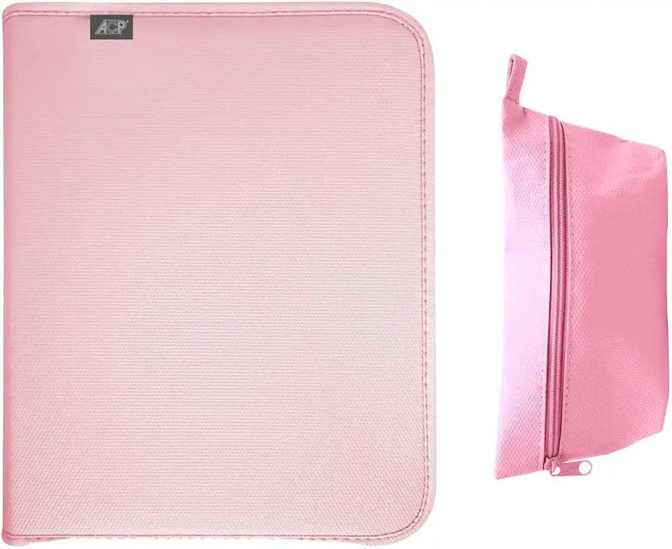 Fichário Escolar, Sweet, com Zíper, Rosa com Estojo + Divisórias, 96 Folhas, ACP