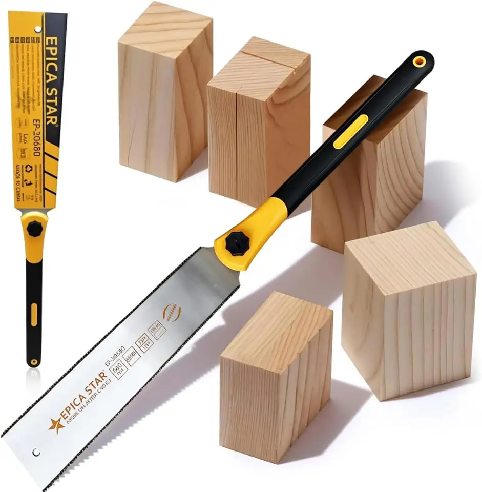 Serra Manual de Madeira 66 cm, Serra Lâmina Flexível de Borda Dupla, 7/12 TPI, Cabo de Madeira Ergonômico Antiderrapante, Corte Nivelado Japonês Afiado, Ideal para Carpintaria