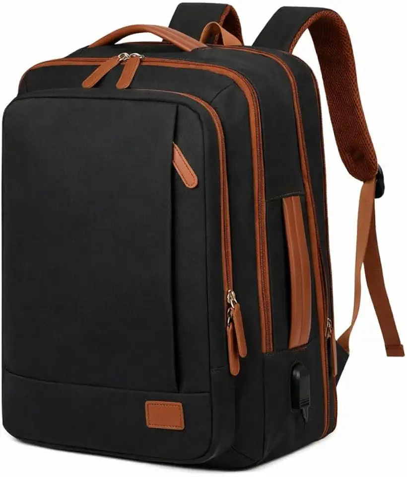 Mochila Impermeável USB Expandível 30L Masculina Feminina Trabalho Viagem Escolar Executiva Moderna Grande Capacidade Compartimentos Organizados para Notebook 15.6 Polegadas