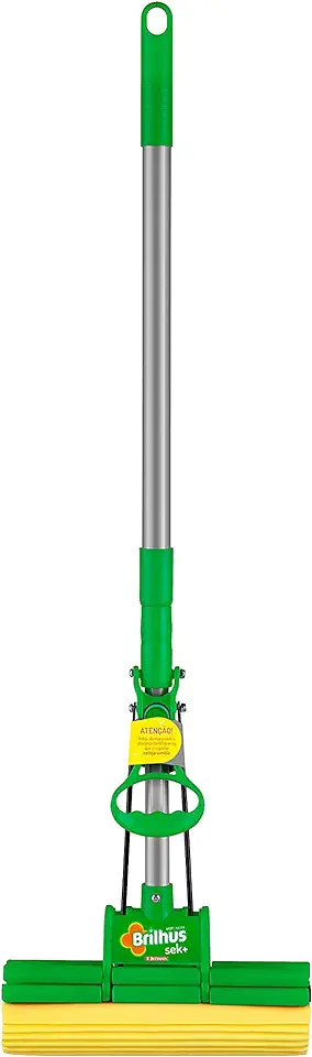 Brilhus - Mop Sek+ Lava e Seca com Esponja de Alta Absorção e Cabo Retrátil até 89cm para Limpeza Pesada, Bettanin