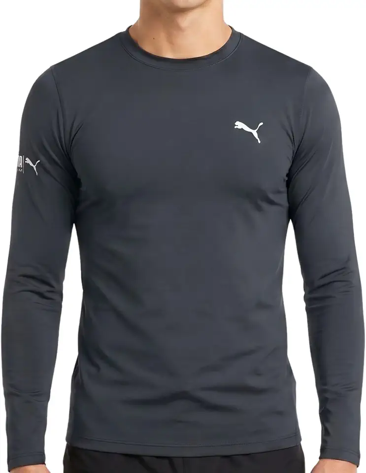 Camiseta Térmica Puma Manga Longa Poliamida Segunda Pele Masculina Academia Proteção UV 50+ Fio LYCRA®