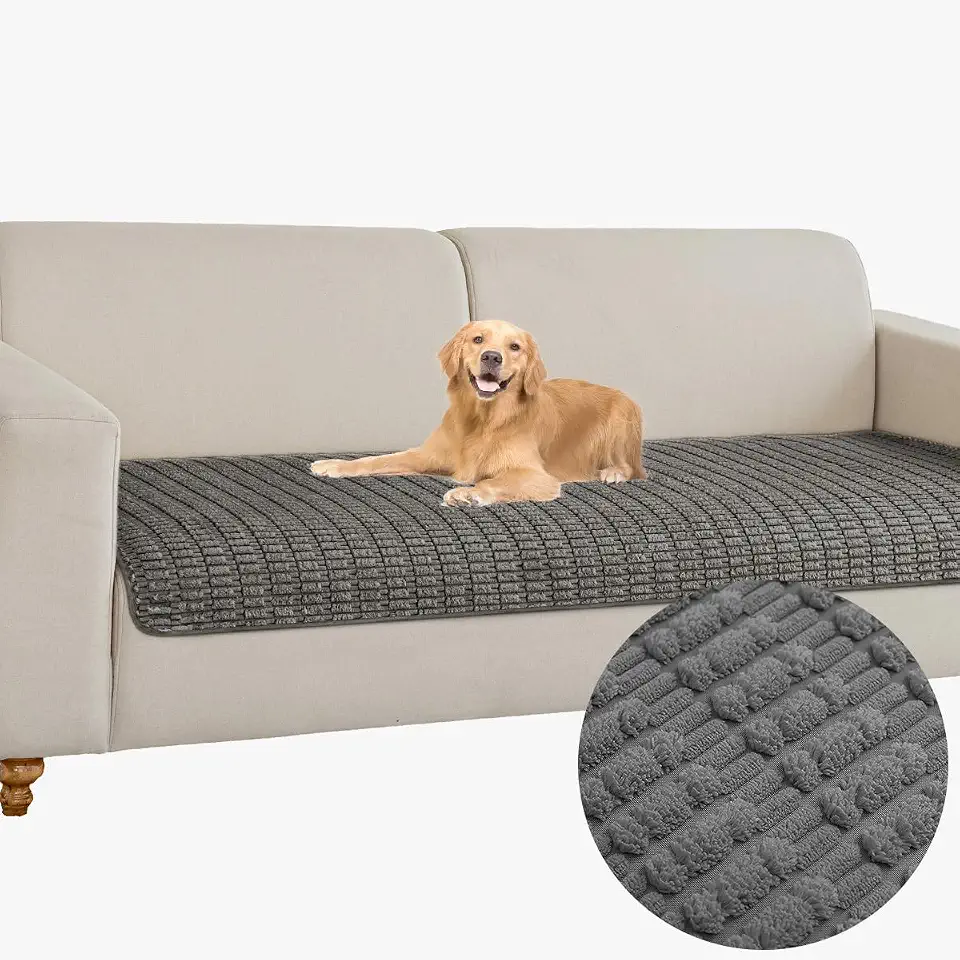Muamar Capa Protetora de Sofá para Cães, Antiderrapante, Impermeável, para Sala de Estar, 1 Peça (76 x 208 cm, Cinza Escuro)