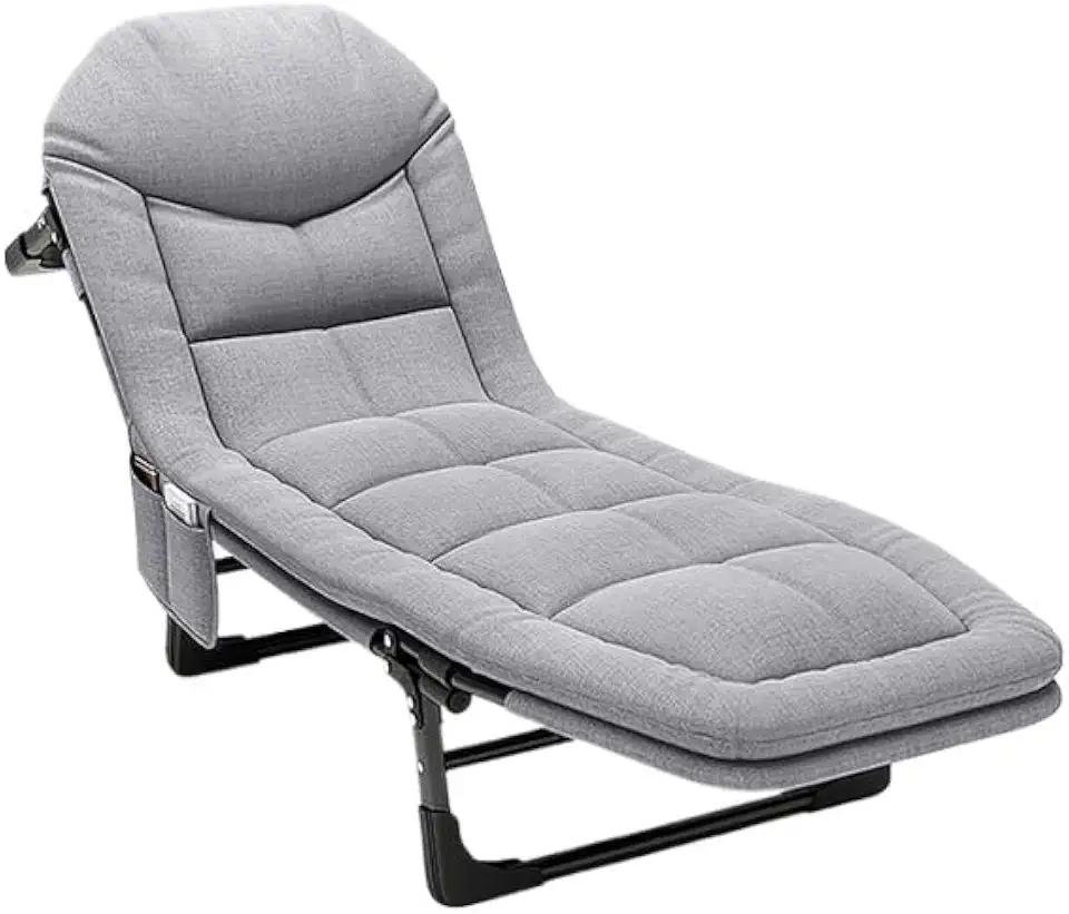 Cadeira Espreguiçadeira Aço 200kg, Reclinável com Almofada para Piscina, Praia e Jardim
