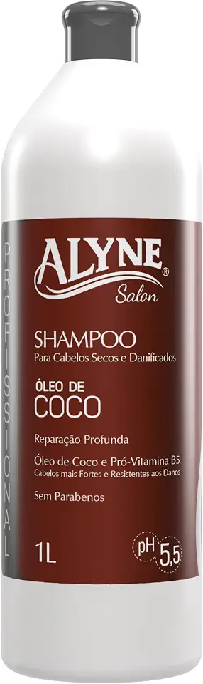 Alyne, Shampoo para cabelos, Óleo de Coco, 1 Litro, Marrom