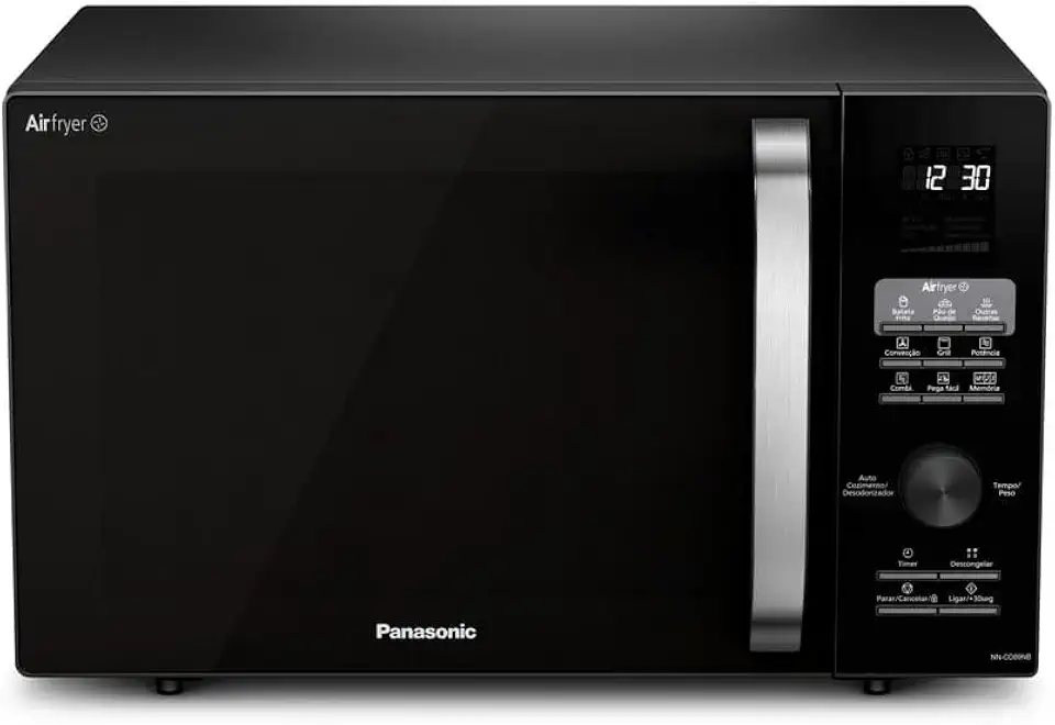 Micro-ondas 30 Litros Panasonic CD89NBRUN com Função Air Fryer, Grill e Convecção Preto 127V