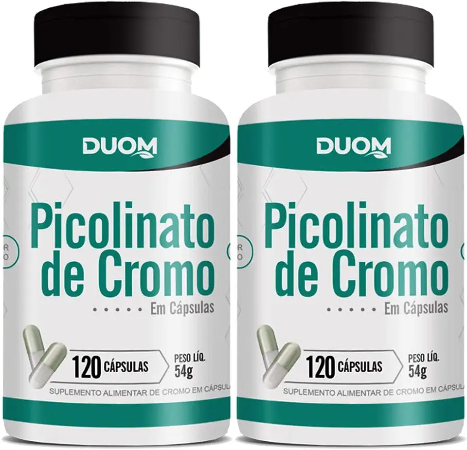Picolinato de Cromo 120cps (1 ao dia) Duom | Kit 2 Frascos