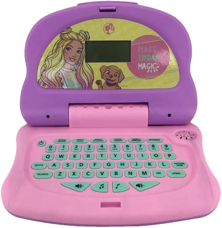 Candide, Laptop Infantil, Barbie Charm Tech, Brinquedo Educativo - Bilíngue