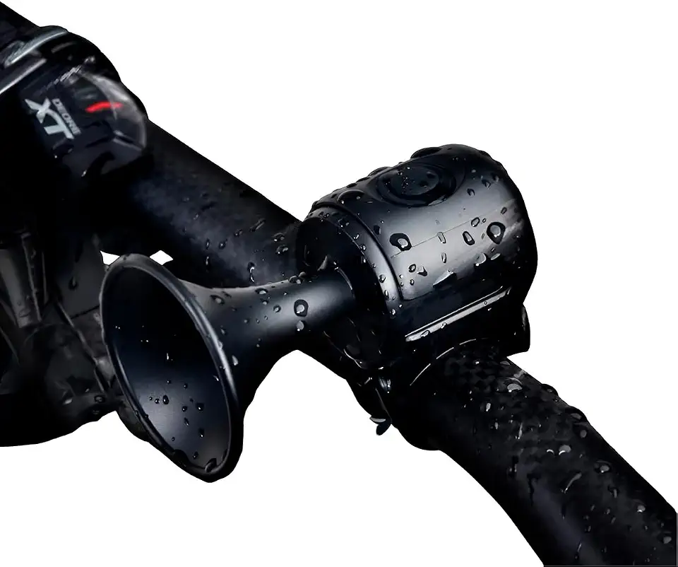 Buzina Elétrica para Bicicleta com Alarme Antifurto, 120db, Resistente à Água IPX4, Preto, 7.5cm