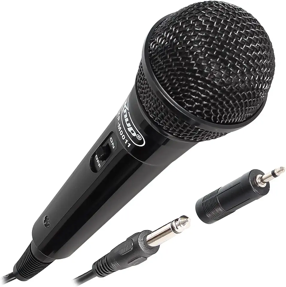 Microfone Dinâmico com Fio P10 Amplificador/Karaokê/Conferências