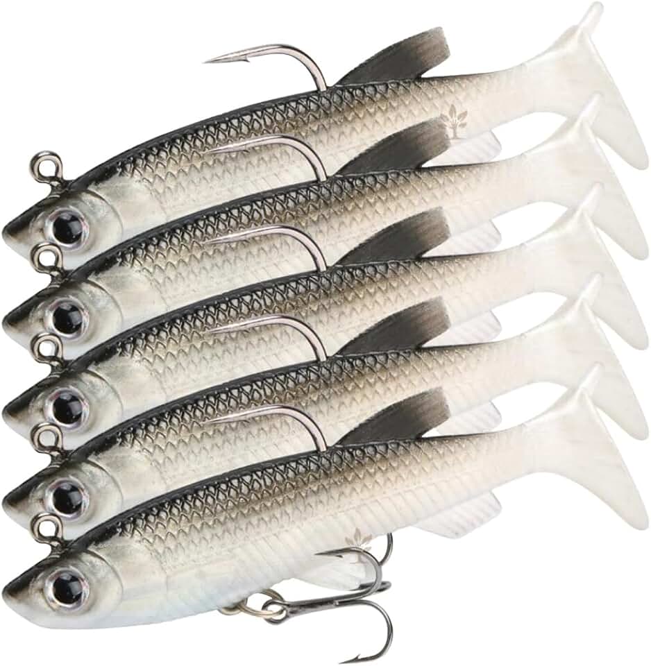 Kit 5 Iscas Artificial Soft Bait Tucunaré Traira Corvina