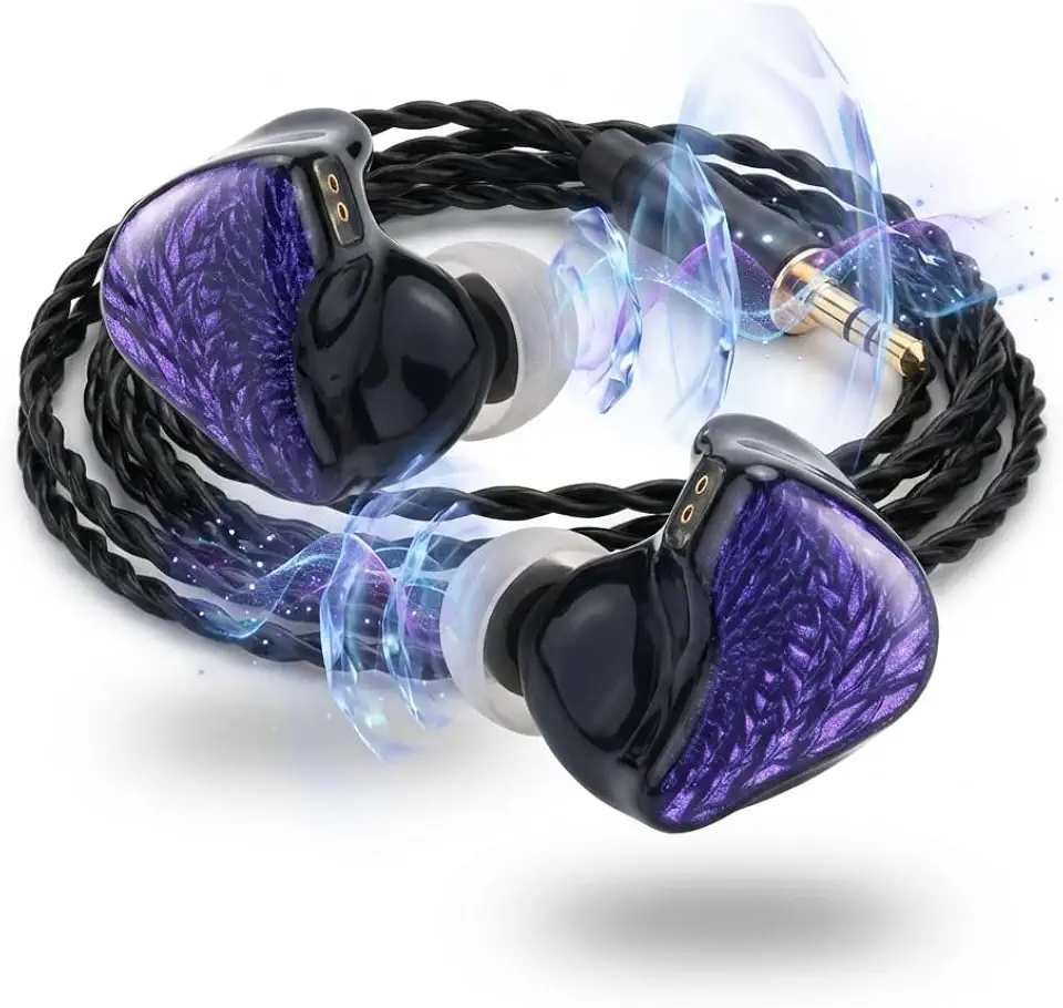 Fone De Ouvido Profissional Intra-auricular Celest Wyvern Preto 1DD Fone de Ouvido HiFi com Fio - Ideal para Jogos com Placa Frontal de Pintado à Mão, Cabo Removível 0,78 2 Pinos para Músicos