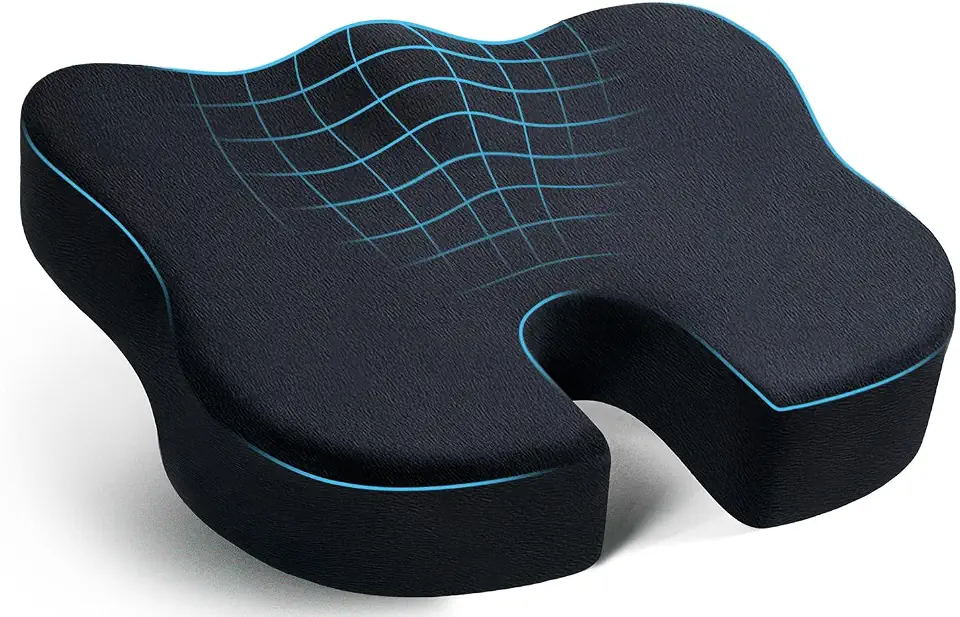 Dreamer Car Almofada de assento,almofada de cadeira de escritório,almofada assento de carro,almofadas de cadeira espuma viscoelástica para cóccix,ciática,alívio da dor lombar (capa de veludo,preta)