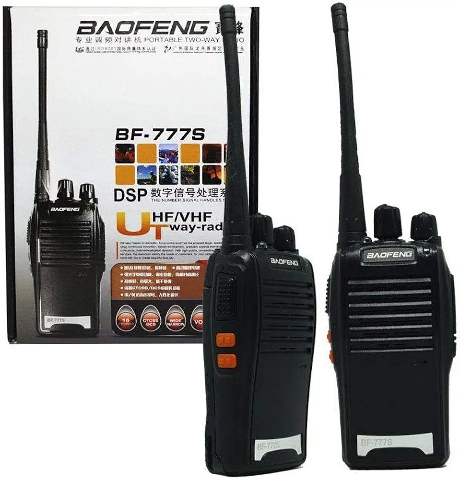 Kit 2 Rádio Comunicador Walk Talk HT UHF 16 Canais Baofeng