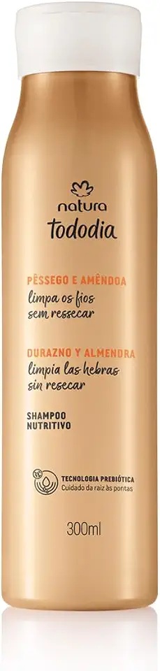 Natura, Shampoo Nutritivo Hidratante Tododia Pêssego e Amêndoa 300ml