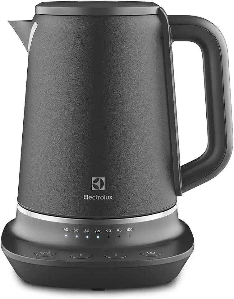 Electrolux Chaleira jarra eletrica 7 temperaturas manter aquecido desligamento automatico capacidade 1,7L sistema segurança indicador transparente EKP70 inox preto 127v