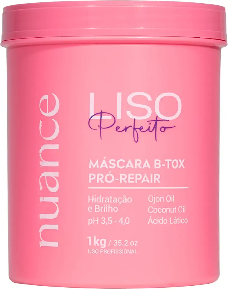 Nuance, Máscara B-Tox, pró-repair, liso perfeito, 1kg