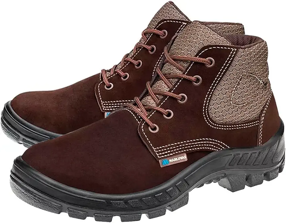 Bota Segurança Epi Marluvas Botina Nobuck Bico Pvc 50b26 Cb (Marrom, BR, Adulto, Numérico, 41)