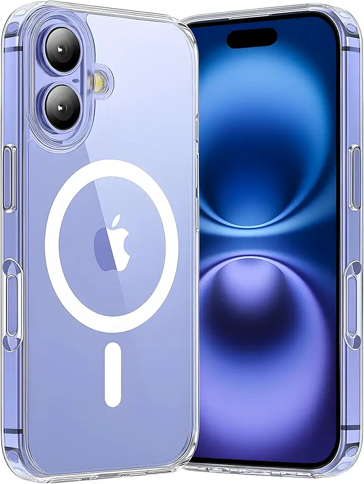 Capa Mag-Safe para [iPhone 16] Capinha Slim Magnetica com [Proteção de Câmera] Transparente Clear Case [Anti-Amarelamento], Compatível com MagSafe, Resistente a Riscos e Anti Impacto