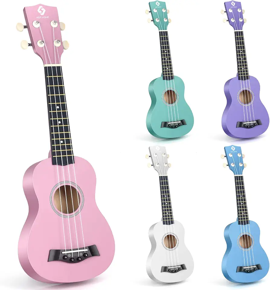 Ukulele Soprano para iniciantes, Ukulele havaiano 53 cm Basswood, 4 cordas Ukulele de guitarra para crianças e estudantes adultos, rosa