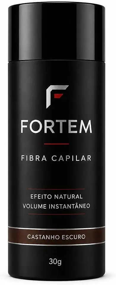 Fibra Capilar Fortem 30g Castanho Escuro – Preenchimento de Falhas Instantâneo, Efeito Natural e Mais Volume aos Fios