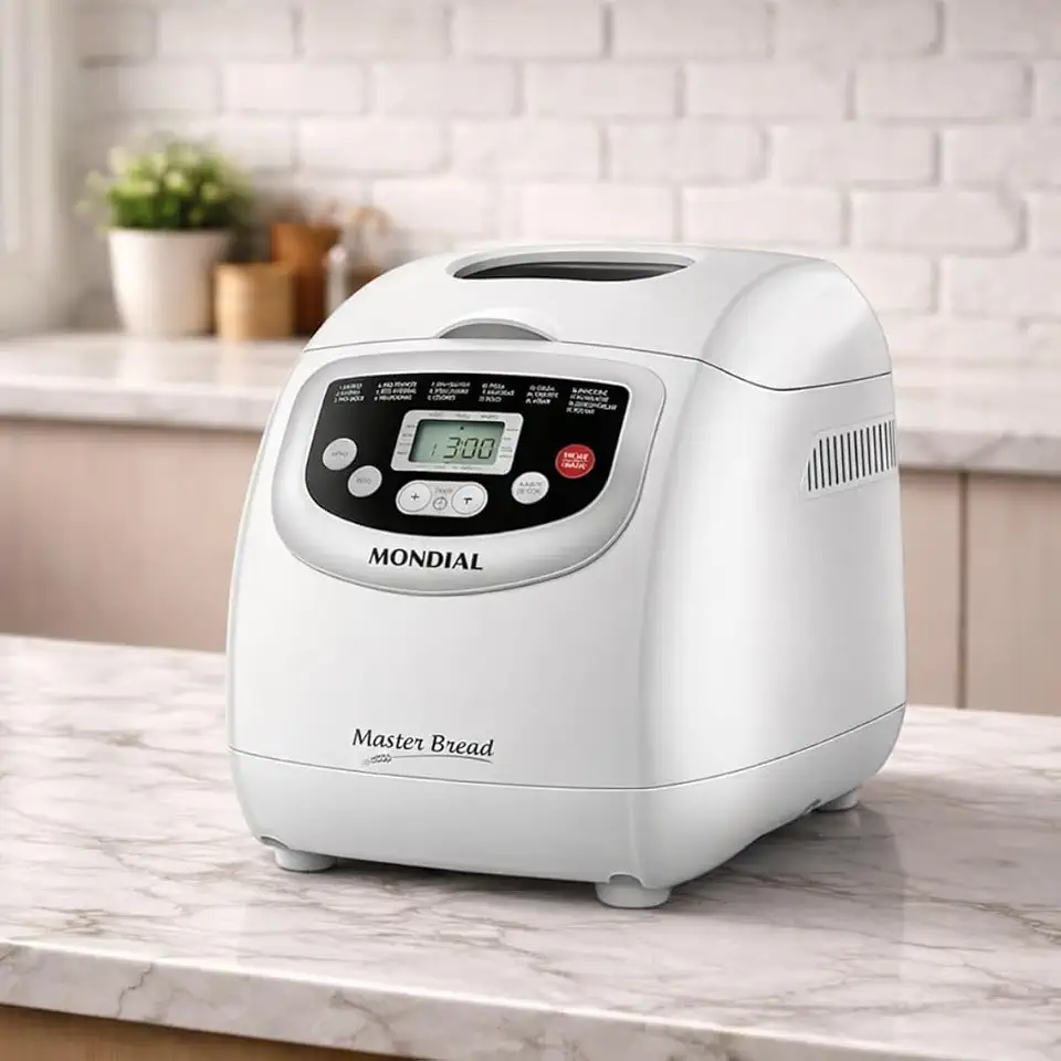 Panificadora Automática Master Bread Mondial NPF-53 700W 220V Branco com 19 Programas Timer até 15h Faz Pão Bolo Massa e Geleia (Branco)