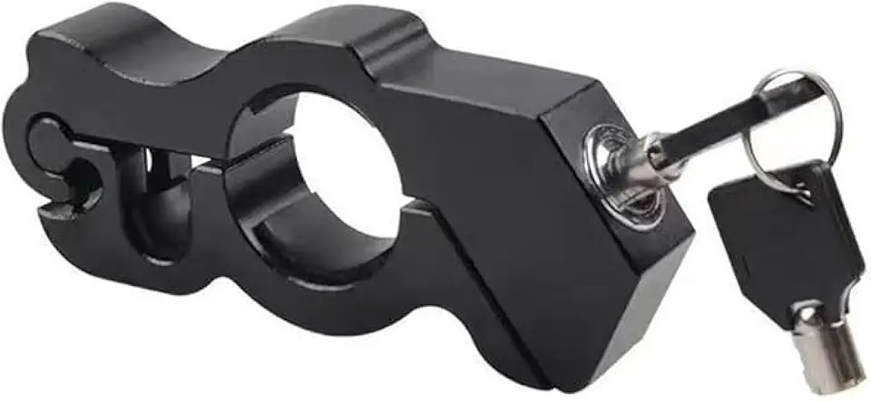 Trava de Guidão Antifurto para Moto – Trava de Segurança Universal para Motocicletas, Scooters, Bicicletas Elétricas e Quadriciclos – Modelo Reforçado em Alumínio (Preto)