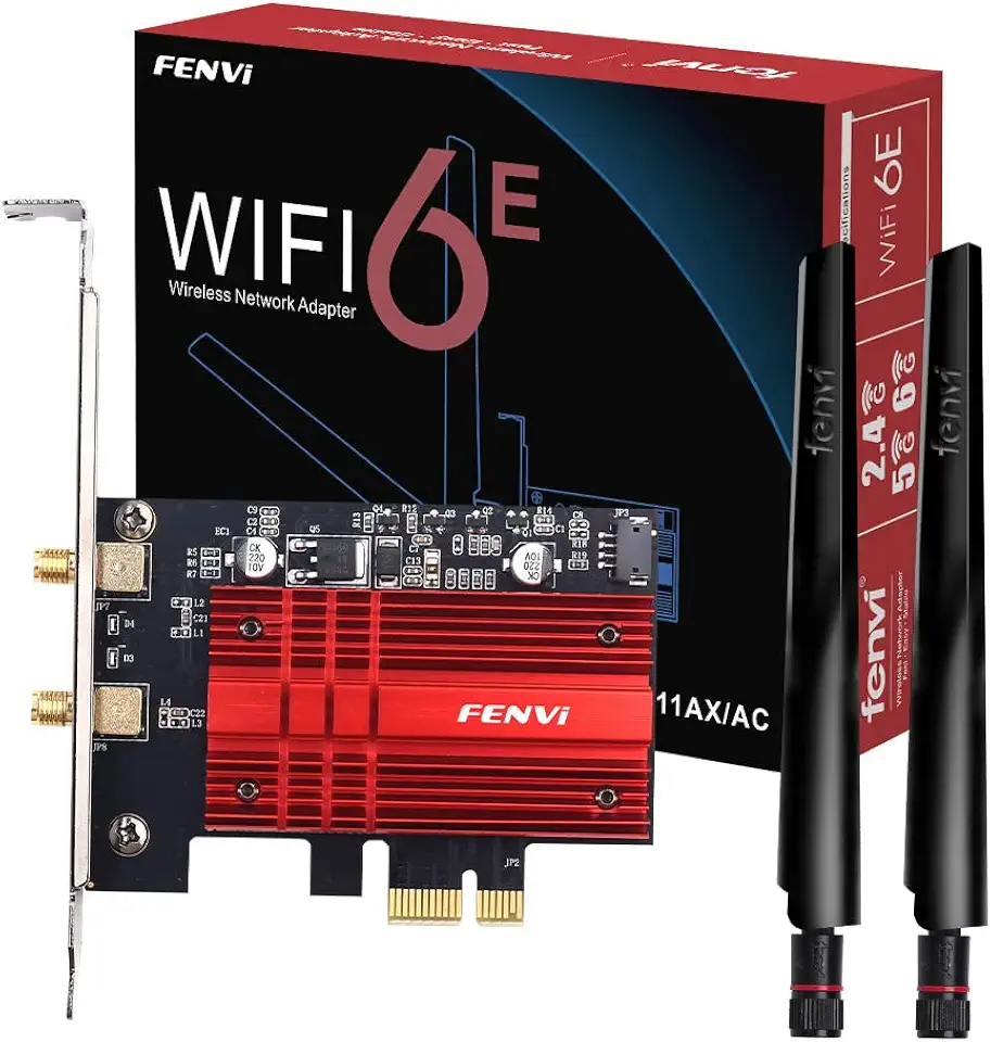 Placa de rede WiFi 6E AX210 PCI-E WiFi BT5.3 160MHz Tri-Band expande WiFi para 6GHz/5GHz/2,4GHz 5400Mbps Gigabit AX210ngw Desktop PC PCIe adaptador sem fio WiFi 6E 802.11ax ac MU-MIMO para Windows 11