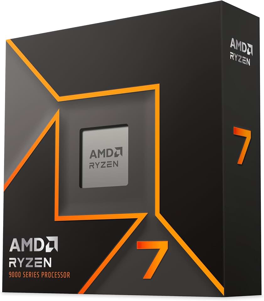 Processador AMD Ryzen 7 9700X Box (AM5/ 8 Cores/ 16 Threads/ 5.5GHz / 40MB Cache/Radeon Graphics/Sem Cooler)
