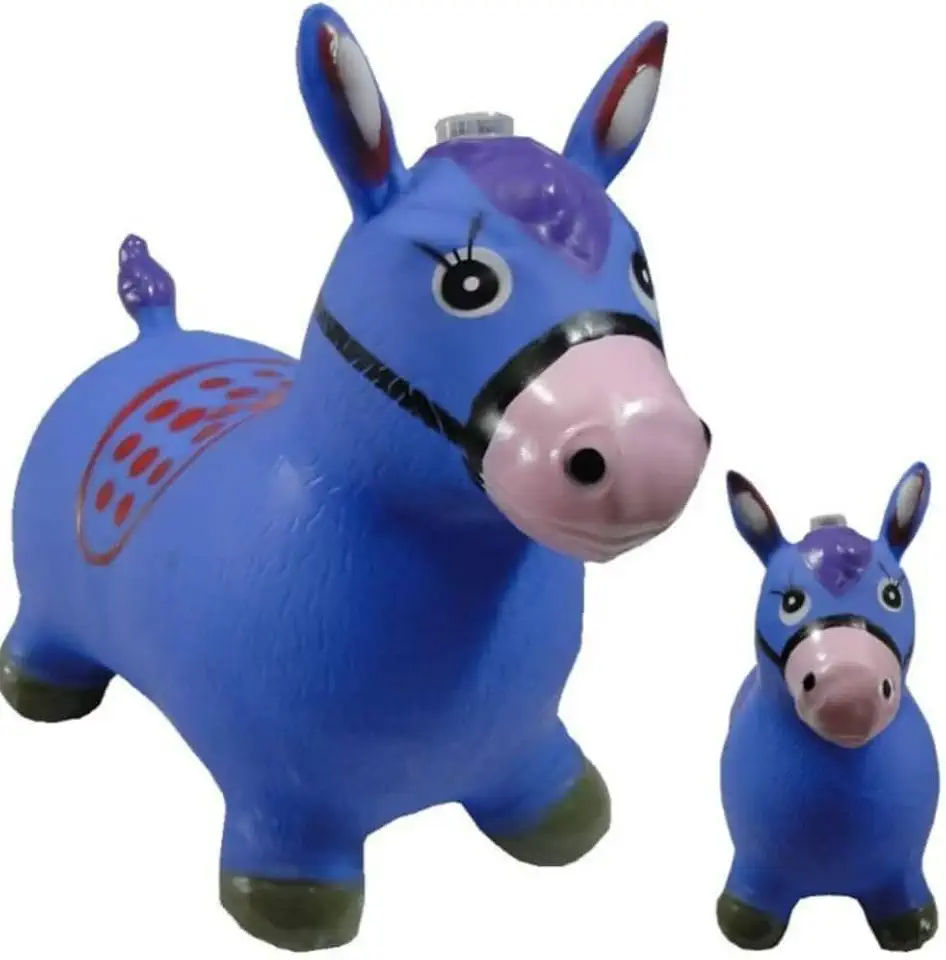 Brinquedo Infantil Cavalinho Upa Upa com Luzes LED e Efeitos Sonoros Ideal para Brincadeiras e Desenvolvimento Infantil (Azul)