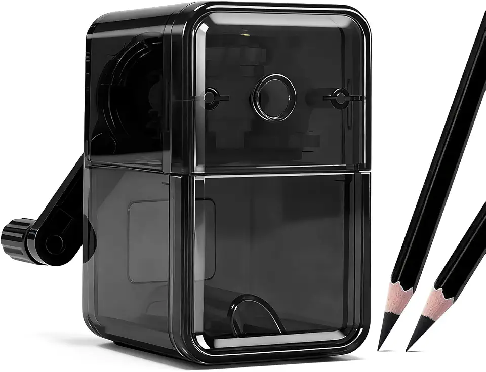 Apontador de lápis manual, lápis de manivela de entrada automática, para lápis de 6,9 a 8 mm e lápis de cor com 3 níveis de nitidez para crianças, estudantes, sala de aula, casa e escritório (Vb206