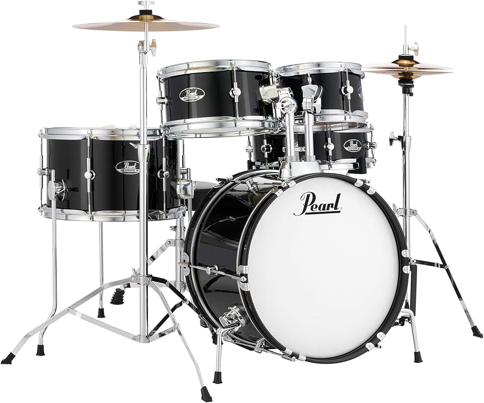 Pearl Conjunto de bateria Roadshow, preto, 40,6 cm/13"/10"/8"/12" (RSJ465CC31)