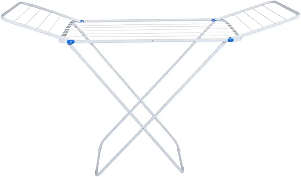 Varal De Chão Abas Slim Dobrável Retrátil Aço Reforçado 160 CM x 50 CM x 90 CM
