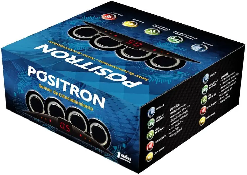 sensor de estacionamento 4 sensores - ps220 - positron (preto)