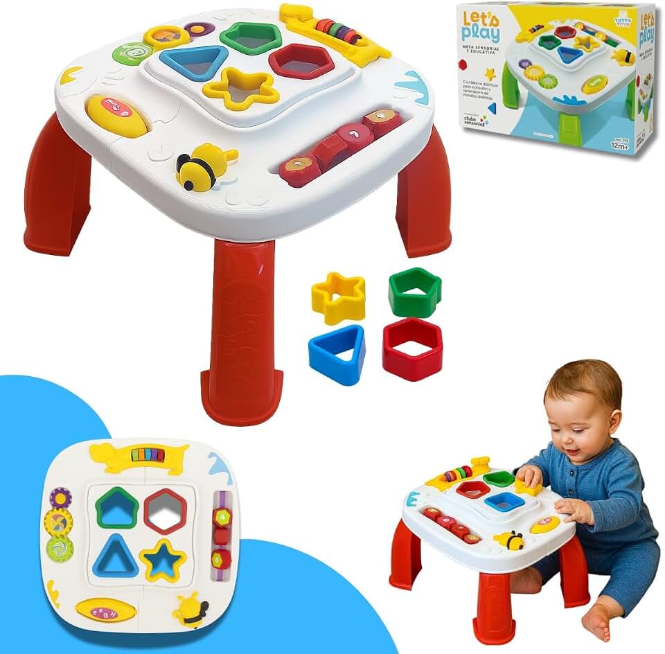 Mesa Infantil Didática Divertida Brinquedo Crianças Educacional Bebê Atividades de Montar Interativa