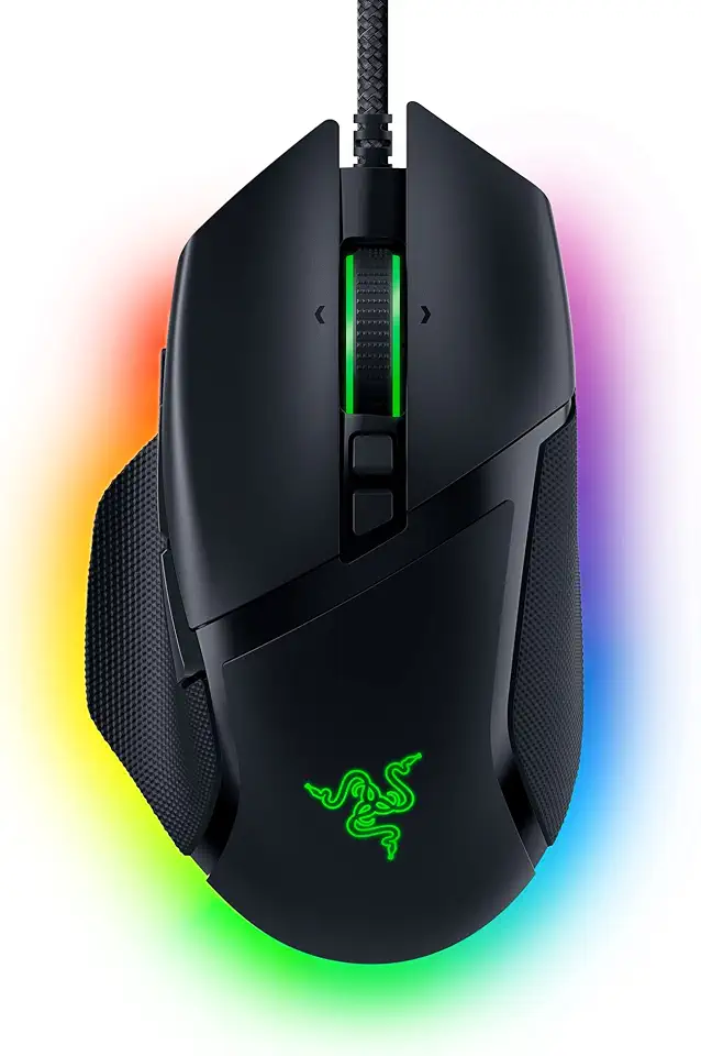 Mouse gamer ergonômico e personalizável Razer Basilisk V3, iluminação Chroma RGB, sensor óptico de 26K DPI, Classic Black