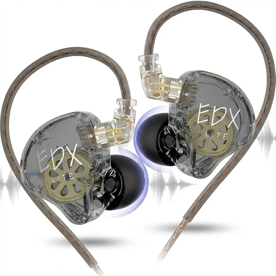 Fone de Ouvido KZ EDX Lite Intra-Auricular, Driver Dinâmico Super-Linear, Isolamento Acústico, Cabo Substituível – Qualidade de Som Premium e Potente AlverSun