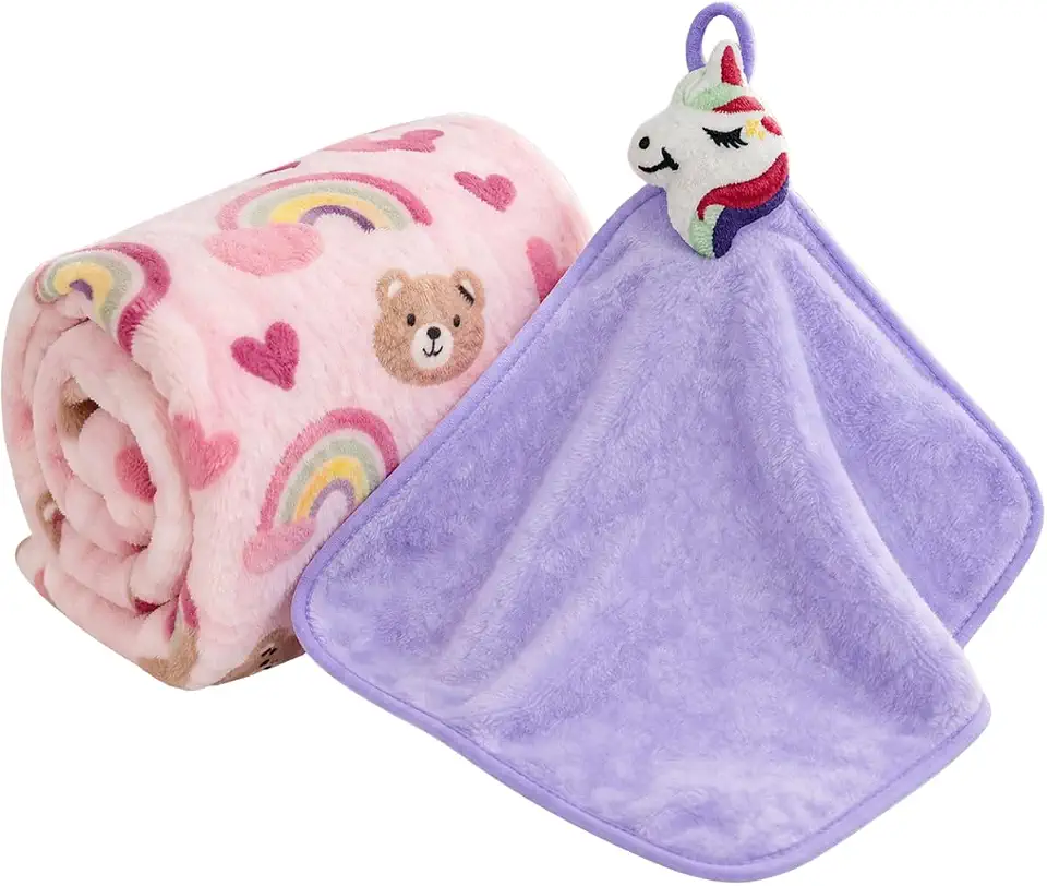 Manta Bebê Com Naninha Kit Infantil Recém Nascido Mantinha Macia Enxoval Presente Chá De Bebê Cobertor Infantil