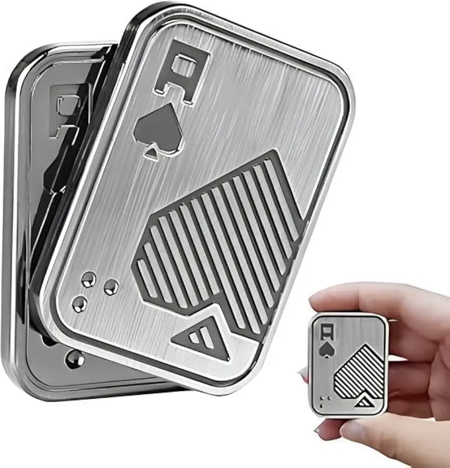Novo Fidget Slider Feito de Metal, Brinquedo d Descompressão pra Adultos Manualmente d Rotação para Aliviar Pressão, Brinquedo d TDAH, Cartas deslizante, Brinquedo Antiestresse,-AA