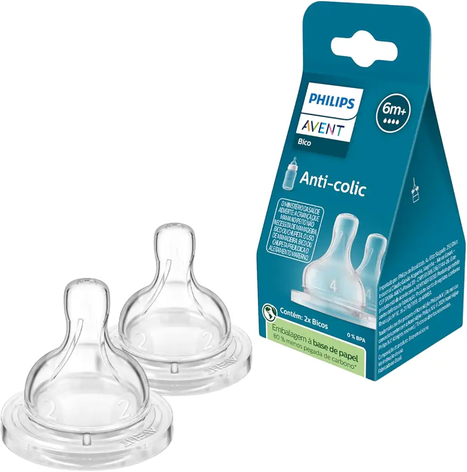 Dupla de Bicos Anti-Colic Philips Avent SCY764/02 T4 6m+