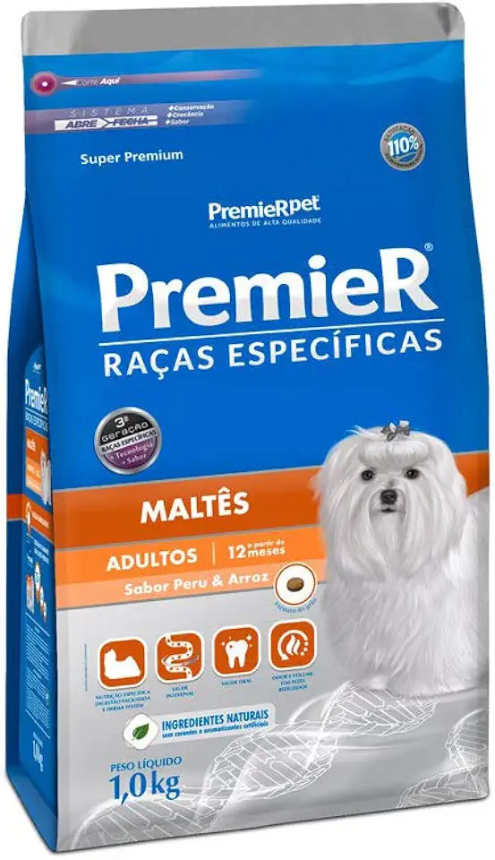 Ração Premier Raças Específicas Maltês Para Cães Adultos - 1Kg Premier Pet Adulto