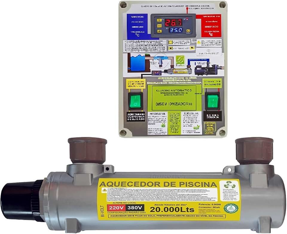 AQUECEDOR DE PISCINA ELÉTRICO AUTOMÁTICO 20.000 LITROS (220, Volts)