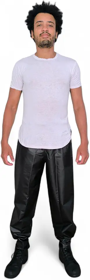 Calça de Chuva para Motoqueiro Impermeável e resistente à água feita de Pvc Unissex Top Masculina e Feminina (BR, Alfa, XG, Regular, Regular)
