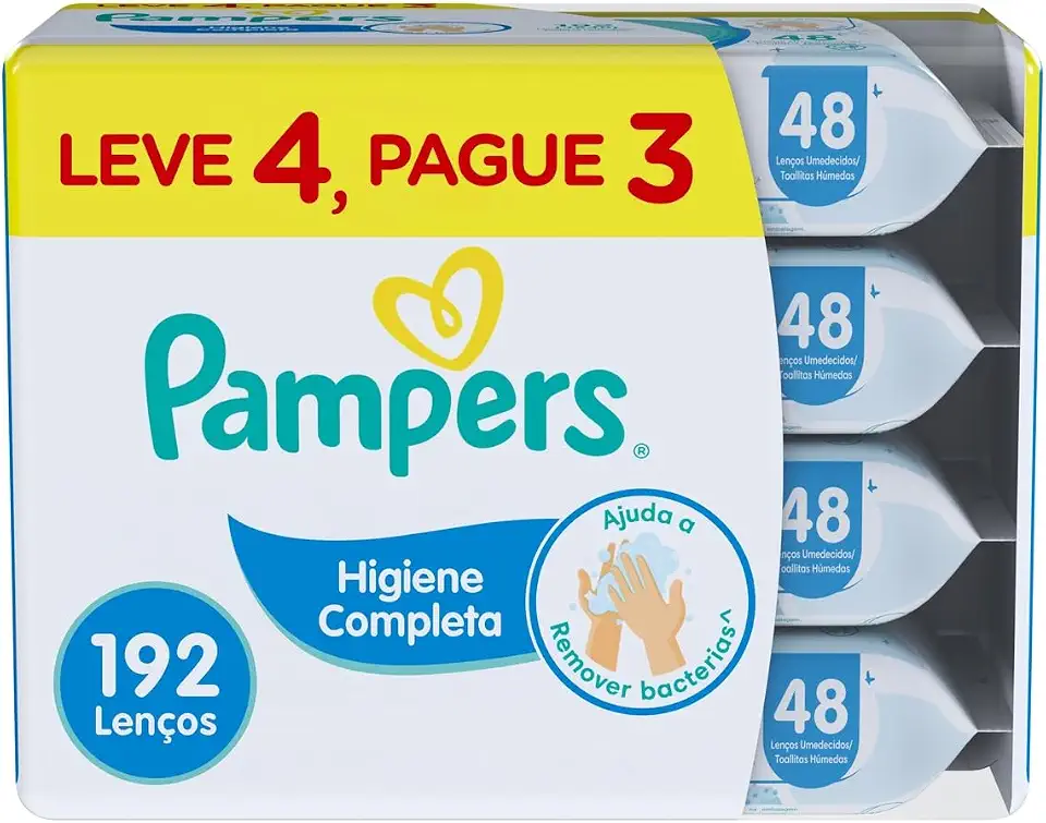 Lenços Umedecidos Pampers Higiene Completa192 Unidades