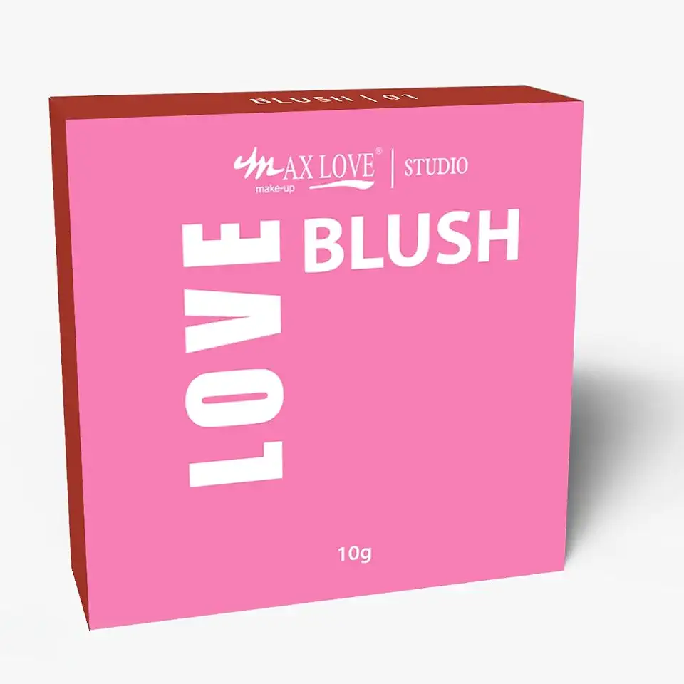 Blush Max Love Marrom Terra - Alta Pigmentação, Fácil Aplicação, Longa Duração, Veludo, 10g - Maquiagem Cosméticos