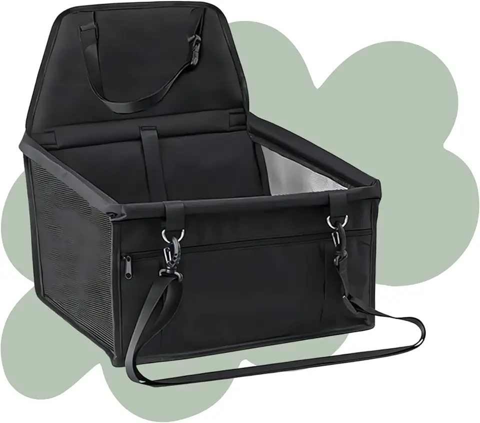Assento Cadeirinha Pet para Carro Transporte Viagem de Cachorro e Gatos Capa Banco até 15kg Preto