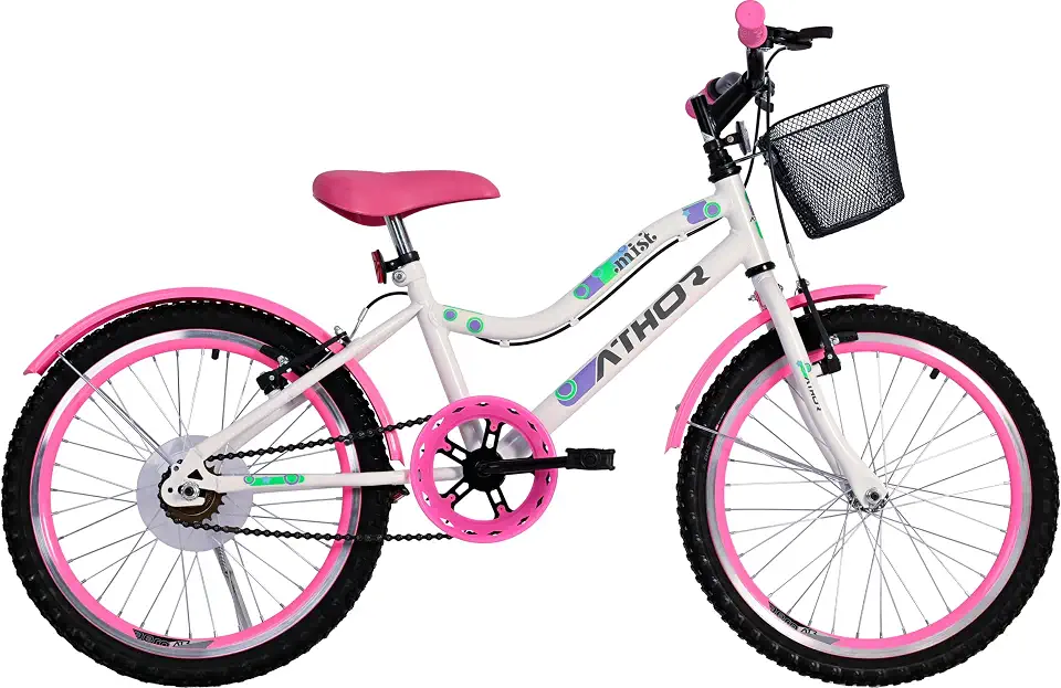 BICICLETA ATHOR ARO 20 FEMININA MIST BRANCO COM ROSA